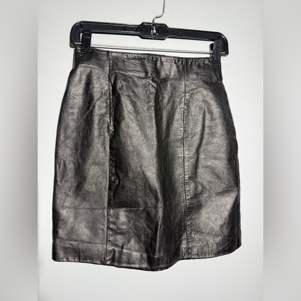 Vintage Black Leather Skirt